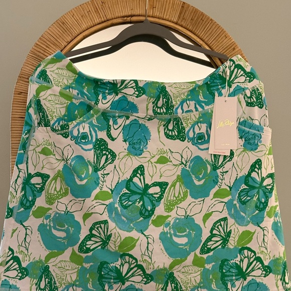 Lilly Pulitzer Dresses & Skirts - Lilly Pulitzer Teal & Green Floral Butterfly Print Skirt